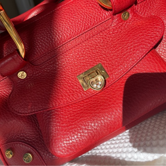 Chopard Red Satchel with Gold Accents NWOT - Picture 3 of 15